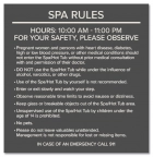 Spa Rules for For Your Safety, Please Observe Sign