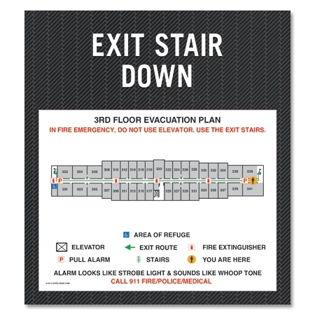 Standard Stairway Evacuation Plans - CA Compliant