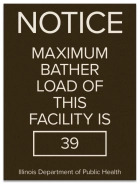 State Pool Sign - Max Bather Load - Illinois Compliant