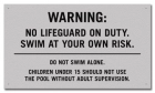 State Pool Sign - No Lifeguard on Duty - Maryland Compliant