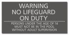 State Pool Sign - No Lifeguard - Texas Compliant