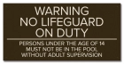 State Pool Sign - No Lifeguard - Texas Compliant