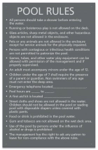 State Pool Sign - Pool Rules - Arkansas Compliant