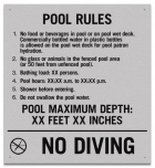 State Pool Sign - Pool Rules - Florida Compliant