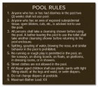State Pool Sign - Pool Rules - Indiana Compliant