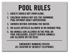 State Pool Sign - Pool Rules - North Carolina Compliant