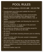 State Pool Sign - Pool Rules - Rhode Island