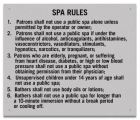 State Pool Sign - Spa Rules - New Hampshire