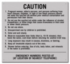 State Pool Sign - Spa Rules - North Carolina Compliant