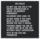 State Pool Sign - Spa Rules - Texas Compliant