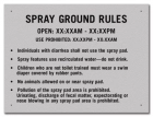 State Pool Sign - Spray Ground Rules - New York City Compliant