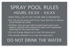 State Pool Sign - Spray Pool Rules - Montana Compliant