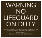 State Pool Sign - Warning No Lifeguard on Duty Sign - Maine Compliant