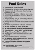 State Pool Signs - Pool Rules - South Carolina Compliant