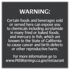 Warning Sign: Foods and Beverages
