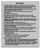 Washington Spa Rules Sign