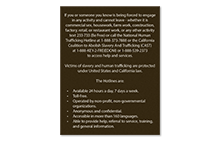 Human Trafficking Signs