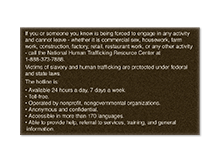 Human Trafficking Signs