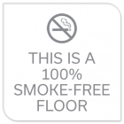 "...100% Smoke-Free Floor" Sign w/Symbol