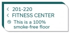 2-Line Directional Sign - 100% Smoke-Free Floor
