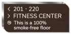 2-Line Directional Sign - 100% Smoke-Free Floor
