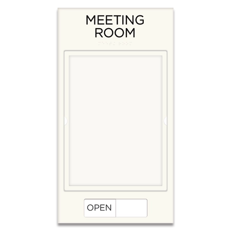 2-Line Room Sign w/Window & Sliding Panel