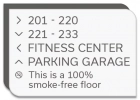 4-Line Directional Sign - 100% Smoke-Free Floor
