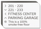 4-Line Directional Sign - 100% Smoke-Free Floor