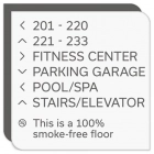 6-Line Directional Sign - 100% Smoke-Free Floor