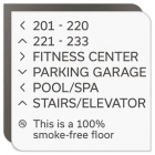 6-Line Directional Sign - 100% Smoke-Free Floor
