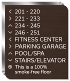 8-Line Directional Sign - 100% Smoke-Free Floor