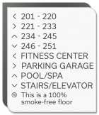8-Line Directional Sign - 100% Smoke-Free Floor