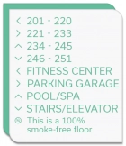 8-Line Directional Sign - 100% Smoke-Free Floor
