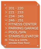 8-Line Directional Sign - 100% Smoke-Free Floor
