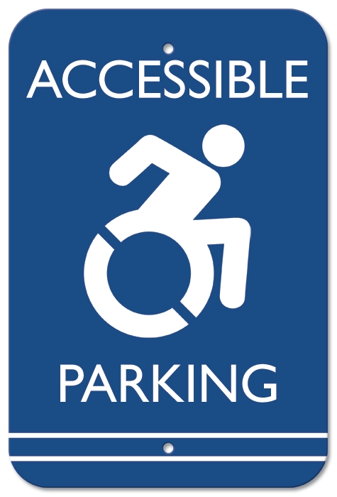 Accessible Parking Sign w/Dynamic ISA Symbol