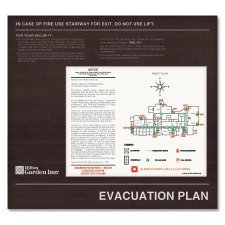 Acrylic Evacuation Plan Holder w/Map