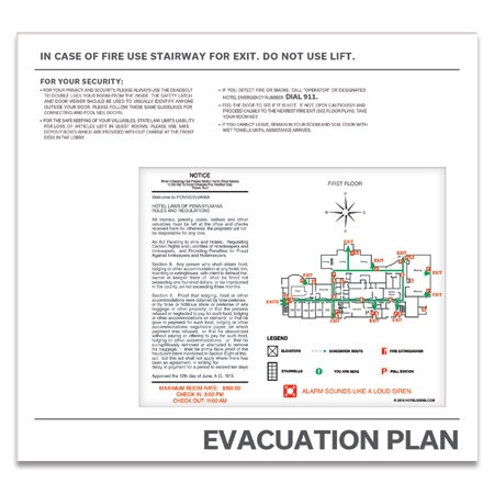 Acrylic Evacuation Plan Holder w/Map