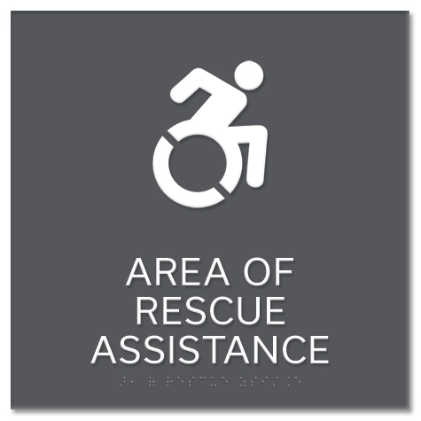 Area for Assisted Rescue Sign - NYC Compliant