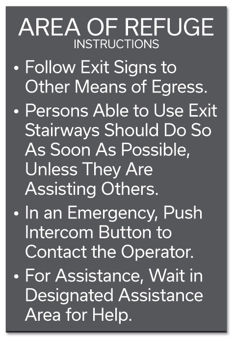 Area of Refuge Instructions