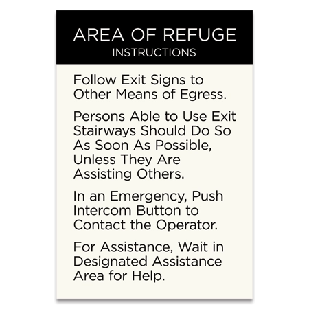 Area of Refuge Instructions
