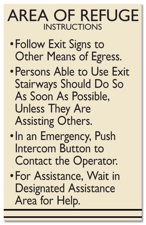Area of Refuge Instructions