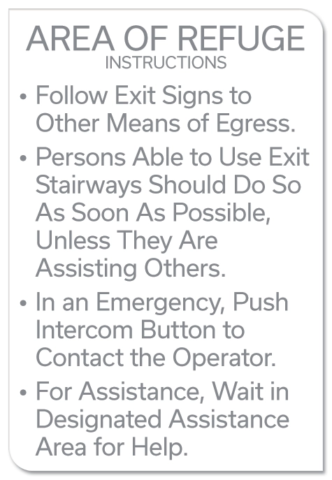 Area of Refuge Instructions