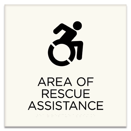 Area of Rescue Assistance Sign - NYC Compliant