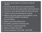 Atlanta, Georgia Pool Rules Sign