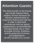 Attention Guests Sign: Hearing & Visually Impaired