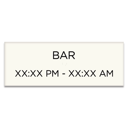 Bar Sign w/Hours
