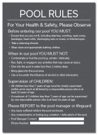 British Columbia Pool Rules Sign