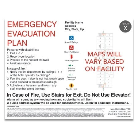 CA Guest Room Evac Map - Small Landscape