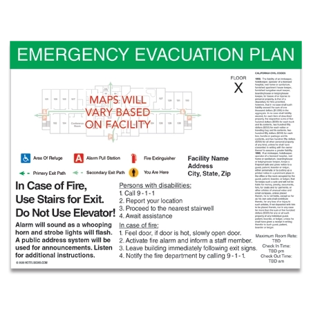 CA Guest Room Evac Map w/Header - Small Landscape