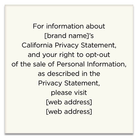 CA Privacy Statement Sign